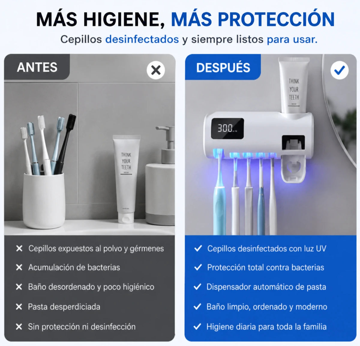 Esterilizador UV Cepillos 3 en 1 - Higiene y Organización Dental - Imagen 3