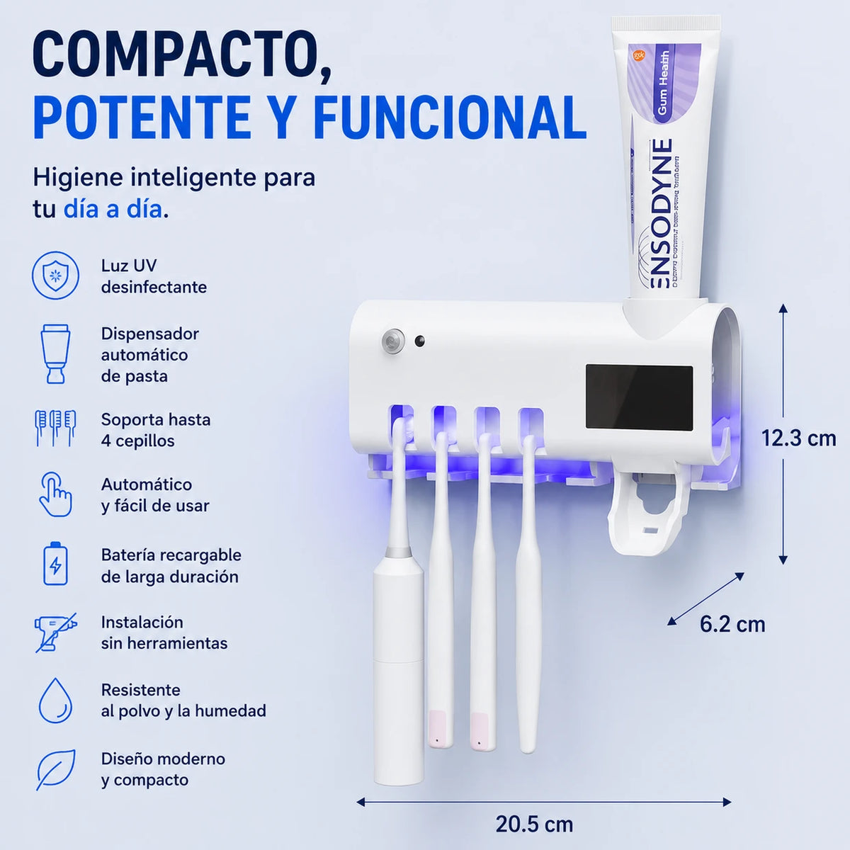 Esterilizador UV Cepillos 3 en 1 - Higiene y Organización Dental - Imagen 4