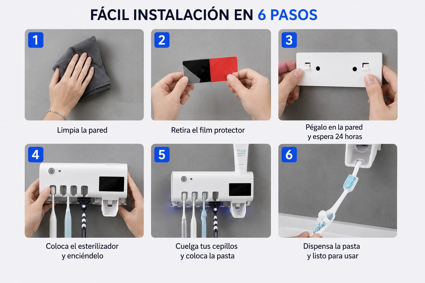Esterilizador UV Cepillos 3 en 1 - Higiene y Organización Dental - Imagen 5